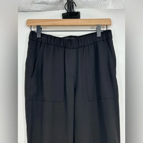 Theory Northsound Crepe Drapey Black High Rise Pull On Lightweight Pants Size 2 - Picture 7 of 7